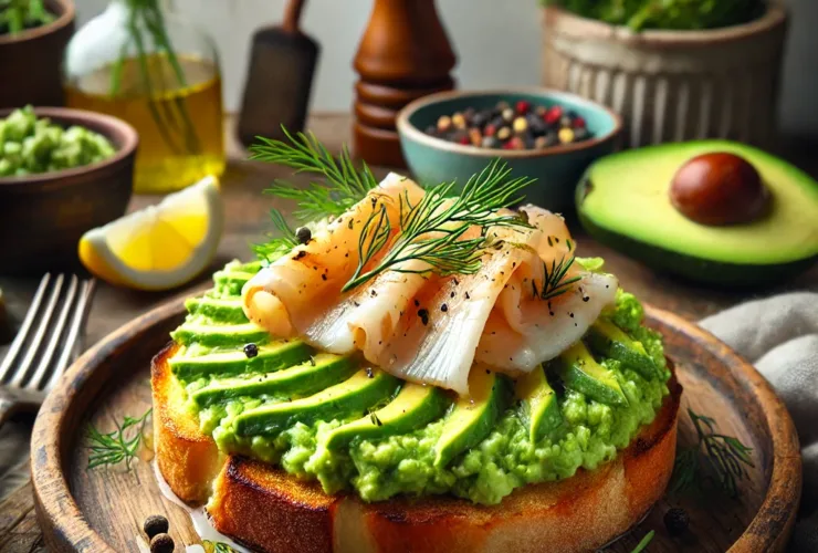 Tosta de Bacalao Ahumado con Aguacate